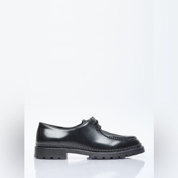 NWT YSL Yves Saint Laurent Black Leather Pony hair Loafers Size EU45 main image 4